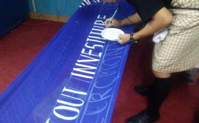 Banner for rover  scout investiture ceremony 