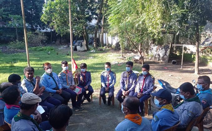 "প্যাক মিটিং ও পতাকা উত্তোলন অনুষ্ঠানের ভিডিও ডকুমেন্টারি শুটিং "