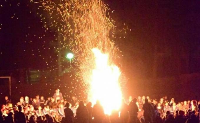 Scout Camp fire at School