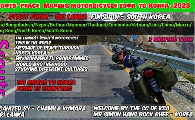 Scouts' Peace Making tour to Korea in 2023 on motorbikes.