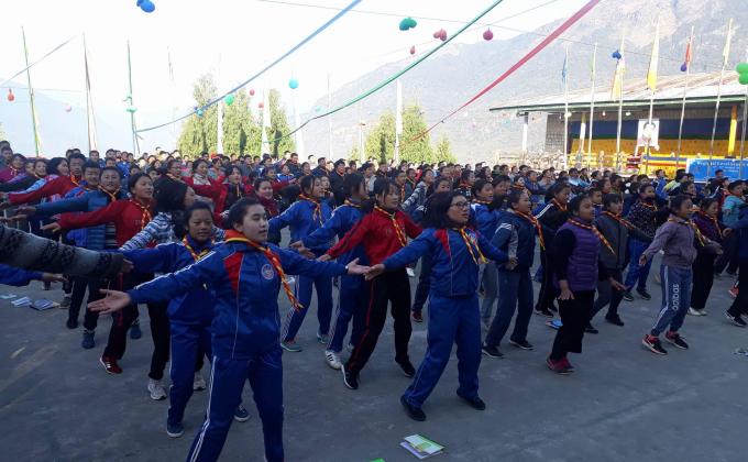 scouts networking in samcholing MSS for central regional camp 