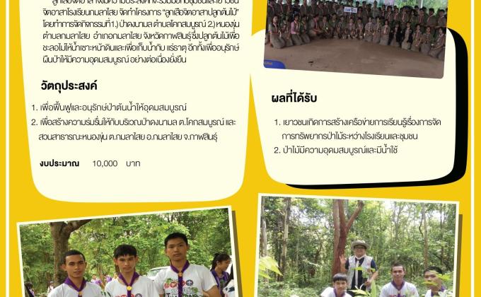โครงการ ลูกเสือจิตอาสาปลูกต้นไม้ โรงเรียนกมลาไสย อำเภอกมลาไสย  จังหวัดกาฬสินธุ์ SWA14