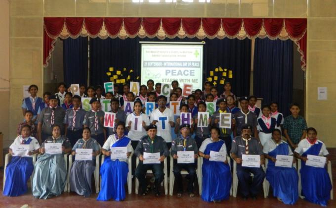 Seminor on MESSENGER OF PEACE on International day of Peace on 21 September 2014 at Sri Jayachamarajendra Scouts & Guides Headquarters, Mysore