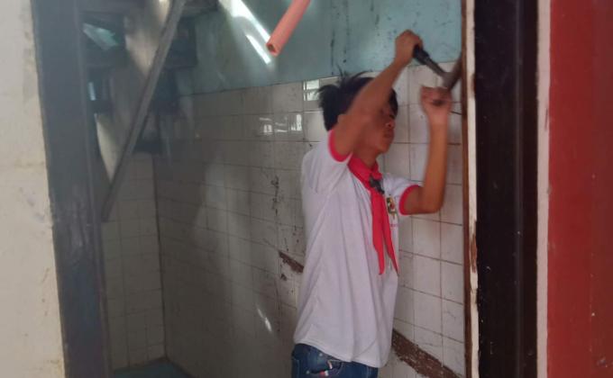 ENHANCEMENT OF THE HOME ECONOMICS BUILDING  ( REAPAIRING WINDOWS & PUTTING UP MATERIALS ( CABINETS,MEDICAL SUPPLIES ,READING MATERIALS)