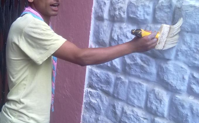 ROVERS AND RANGERS PAINTING CAMP IN GOVT COLLEGE KULLU