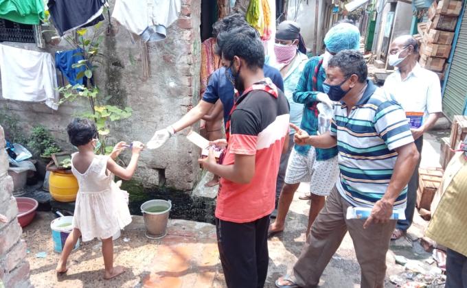 Chocolates and Biscuits among the local children