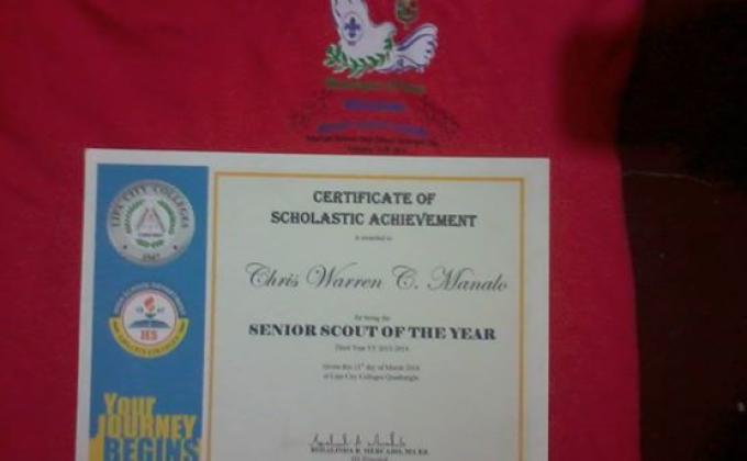 My 2014 RSYF Shirt and Receiving the award of Being Senior Scout of the Year <3 