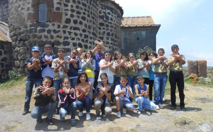 Messengers of Peace on the shore of lake Sevan