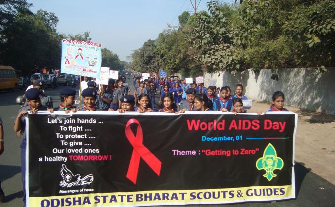 Observance of World AIDS Day 2014 by Odisha State Bharat Scouts & Guides