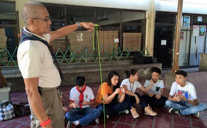 Scouting day. Learning basic and advance knots :)