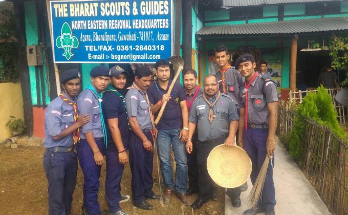 The Bharat Scouts & Guides, North Eastern Region Organising through MOP project Swachha Bhat & Sunder Bharat at N.E.Regional Headquarters at Guwahati, Assam State, India