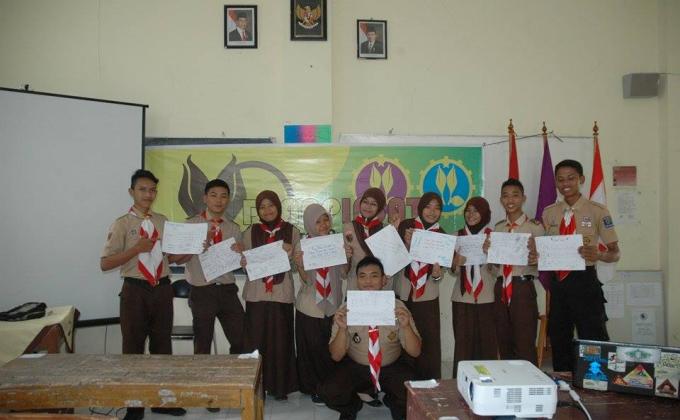 Pengenalan TRIAD KRR melalui pendidikan Pramuka pada saat pelaksanaan Gladian Pimpinan Satuan Kwartir Ranting Purwokerto Utara