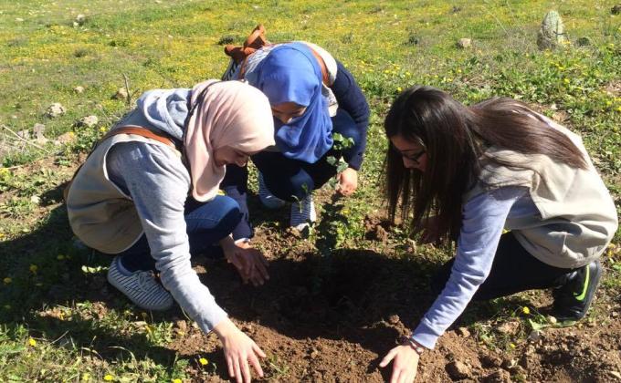 Go green and save the environment, planting with love and hope