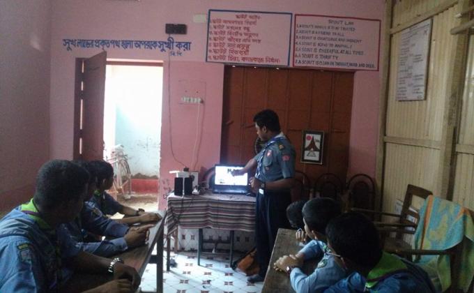 Messenger Of Peace session with a scout group