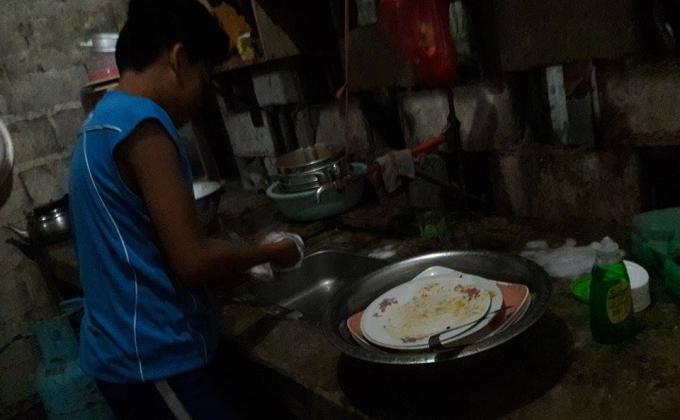 Washing dishes