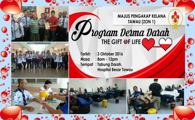 PROGRAM DERMA DARAH "The Gift of Life" Anjuran Majlis Kelana Tawau (Zon1)..