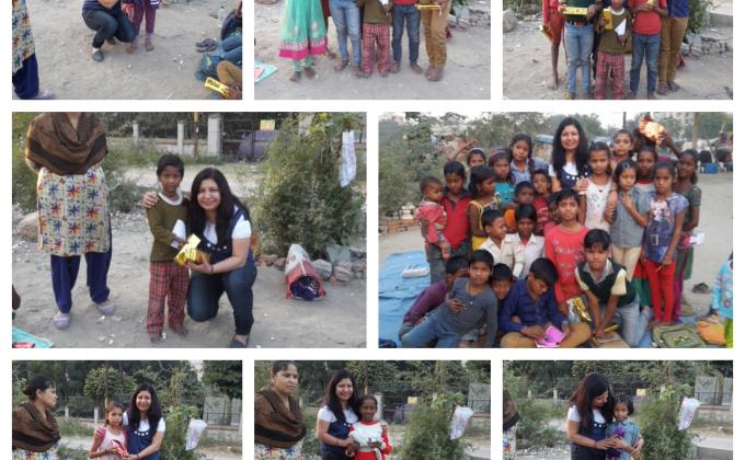 Distibute clothes and gift 