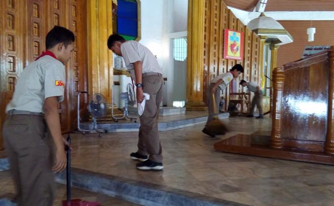 Cleaning the UEP Our Lady of Miraculous Medal Chapel