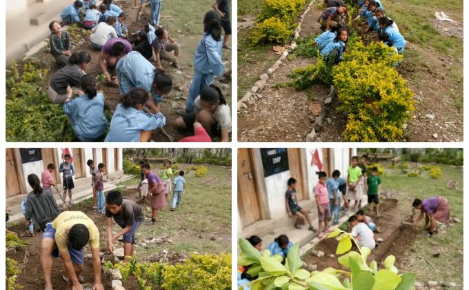 Beautifying Toilet School Surroundings