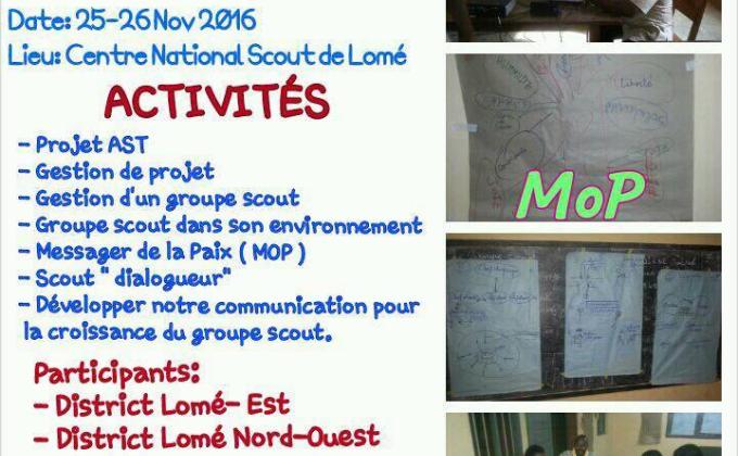 Seance d'echanges avec les chefs de groupes scouts de la Region Lomé