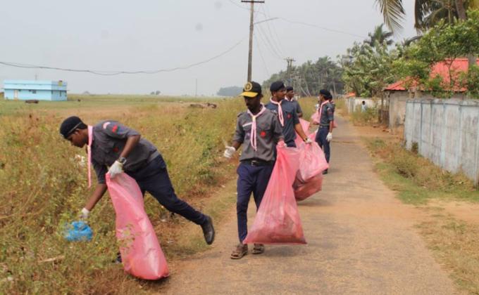 Cleaning at Puthankadappuram