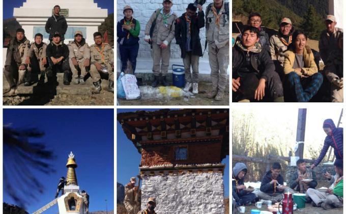 White washing of 108 chortens of Haa