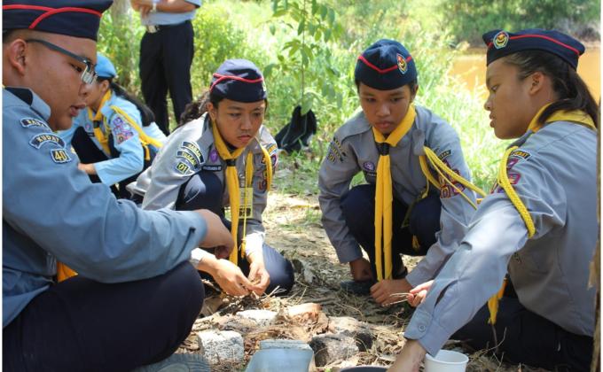 Aksi aksi Pengakap Remaja Sabah di Ujian Penaraf Pengakap Raja Sabah 2019
