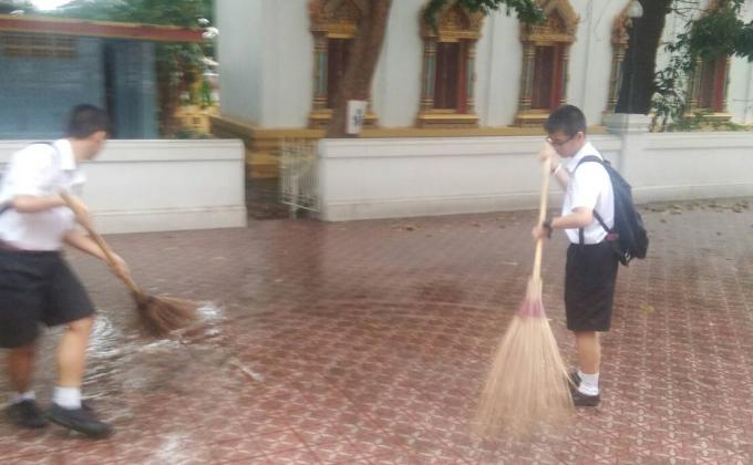 ทำความสะอาดวัด