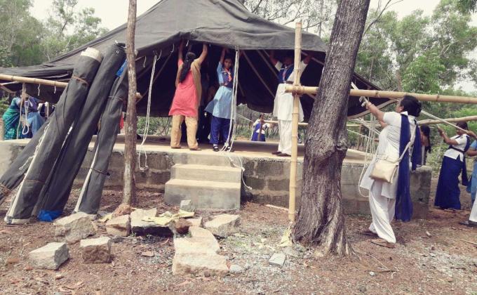 Service at Rajyapuraskar exam for Scout and Guides By The Bharat Scouts And Guides Dist. Association Udupii.