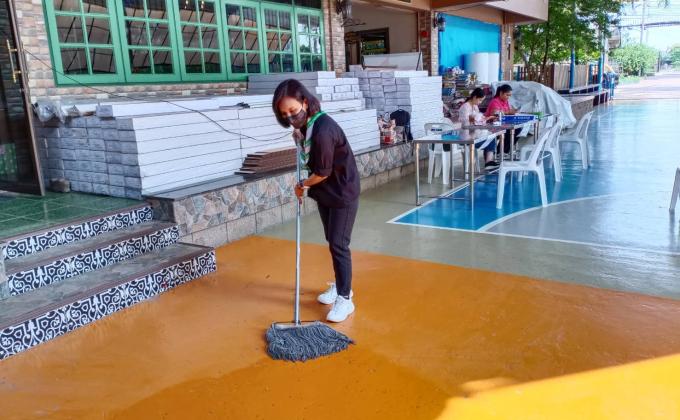 ทำความสะอาดโรงเรียนก่อนเปิดเรียน