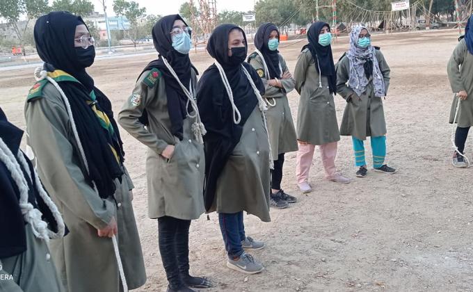 Girls Practical Class for Knotting | Abul Hassan Scout Group - SUMMER CAMP 2021