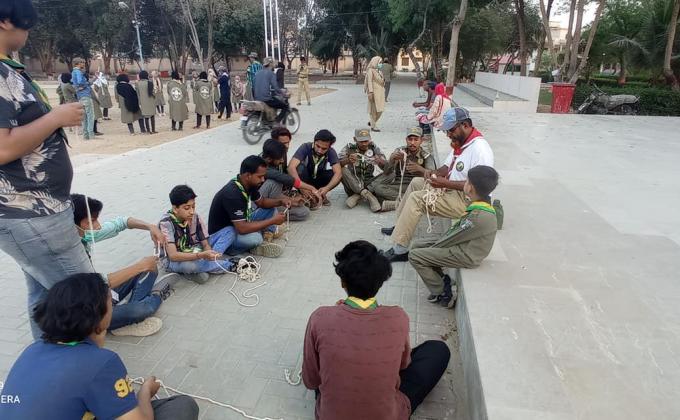 Boys Practical Class for Knotting | Abul Hassan Scout Group - SUMMER CAMP 2021