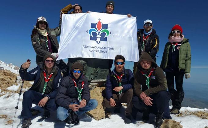Scouts of Azerbaijan took part in a march to Heydar Aliyev peak.