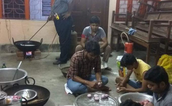 Cooking duty in pearls of god scout group camp