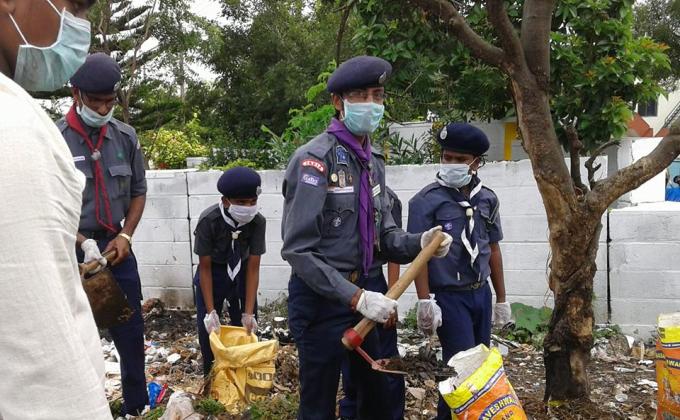 Swachata Abhiyan at Brindavan Extension with Rotary Brindavan School, Mysuru