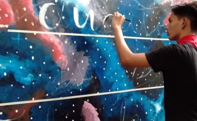 Day 7 Finishing of Mural SWA Entry of Caloocan High School Senior Scouts