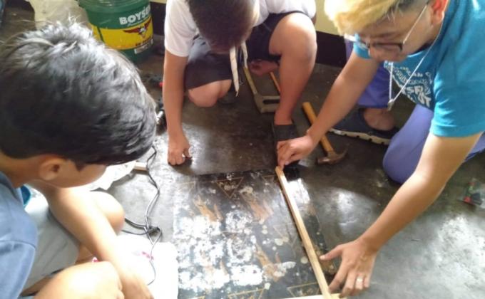 Day 8 Repairing in The School Grounds SWA Entry of Caloocan High School Senior Scouts