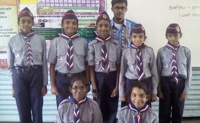 Persatuan Unit Peruniform Pengakap di SJKT Ladang Perbadanan, Sungai Petani, Kedah. (semasa PBS Fasa IV)