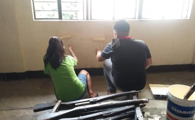 Day 5 Painting of Headquarter's Wall  SWA Entry of Caloocan High School Senior Scouts