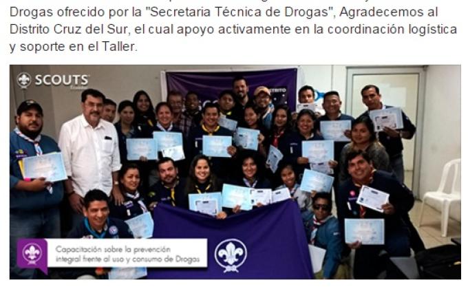 Capacitación sobre la  Prevención Integral  Sobre el uso y consumo de Drogas " Plan Piloto a nivel Nacional  "