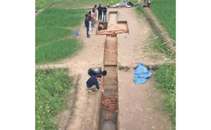 Excavation in Tilaurakot, The Ancient Kapilavastu,  The Capital city of Shakya  where Siddhartha Gautam spent 29 years of his princely life before he became the Buddha