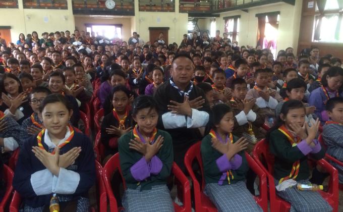 Bhutan Scouts: " Evolve! Wake up! and Work for Peace"