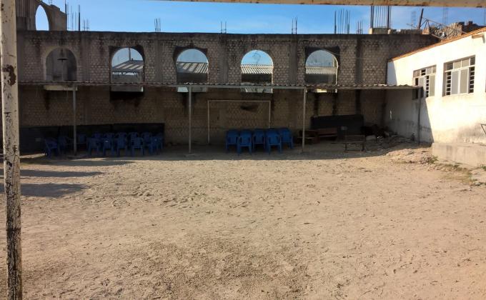 Pavimentación del área de juegos en la Comunidad La Mesa Colorada