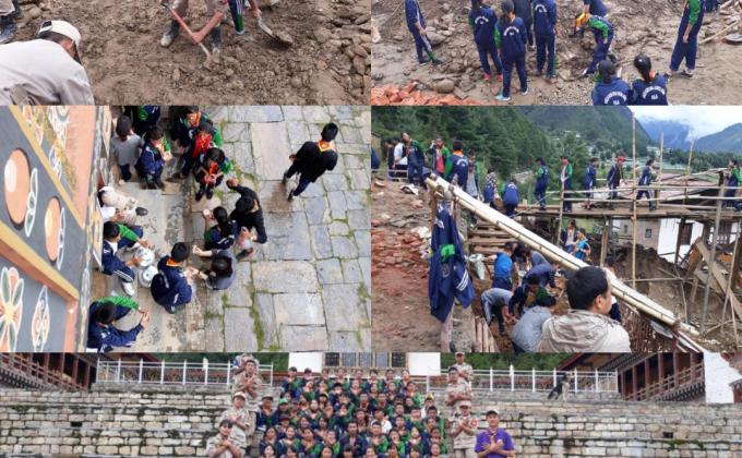 Voluntary work at lhakhang karpo