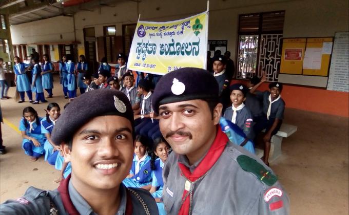 Cleaning at Kabaka Puttur railway station Inside and outside