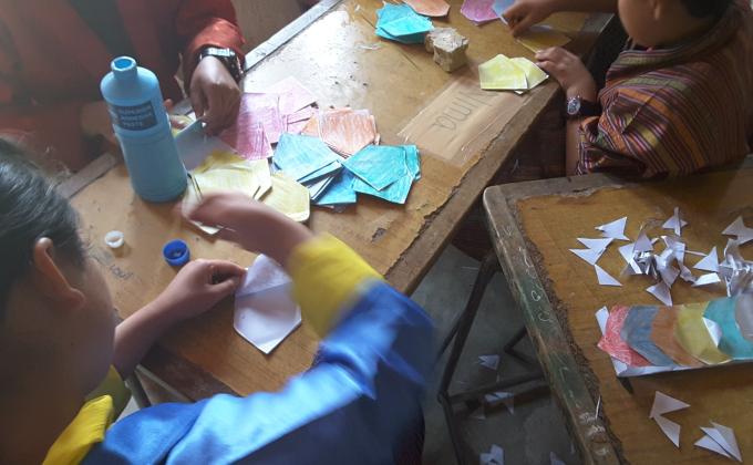 Waste paper to decoration of scout den