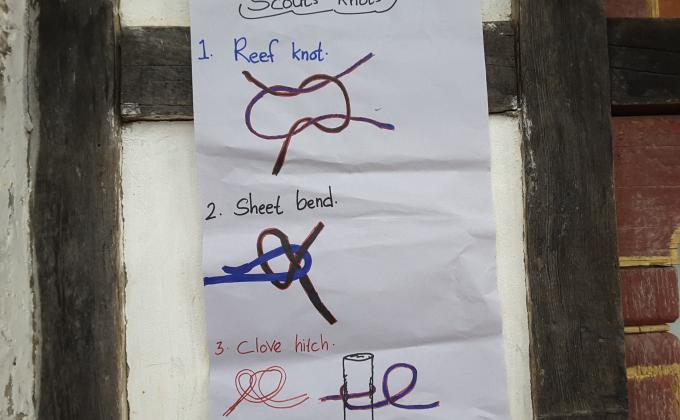 Rope work with basic knotes