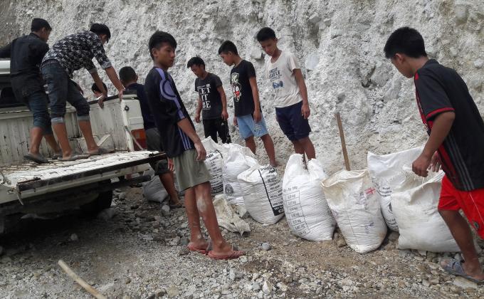 Voluntered in clearing Gewog centre road which was blocked for almost one week due to heavy down pour