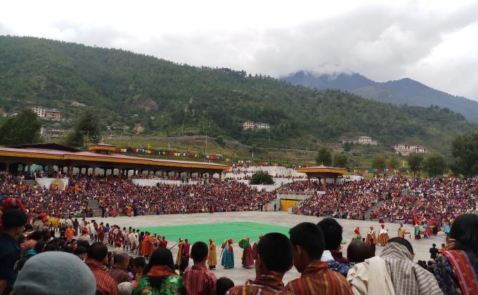 Bhutan Scouts joins for Crowd Control during one of the largest festival in Bhutan 