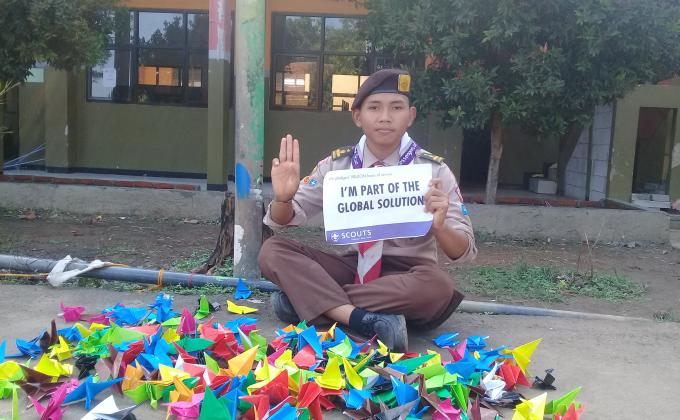 Perayaan hari perdamaian dunia 2018 oleh ambalan penegak gugus depan MAN 5 Bogor 02.001 dan 02.002 